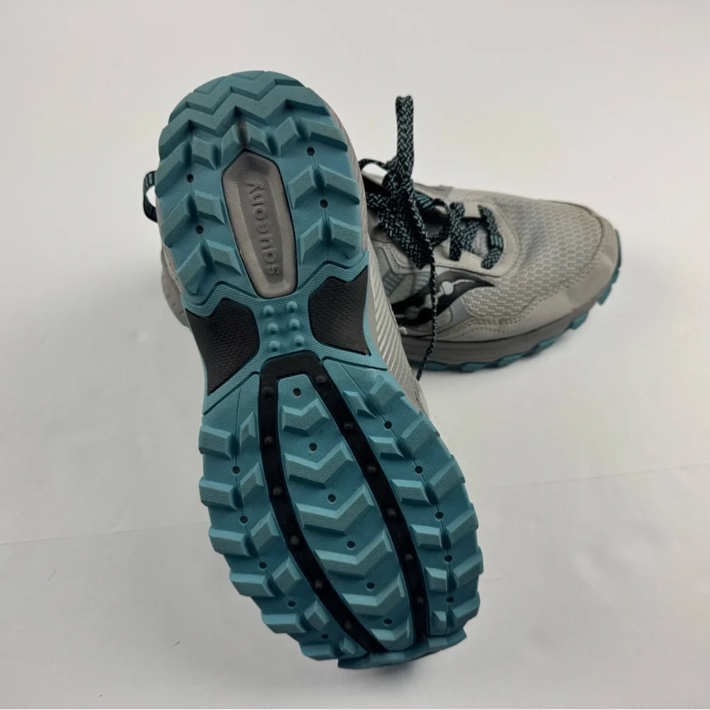 Saucony Excursion TR16 trail running shoes in Fog/Rainfall colors size 9 1/2